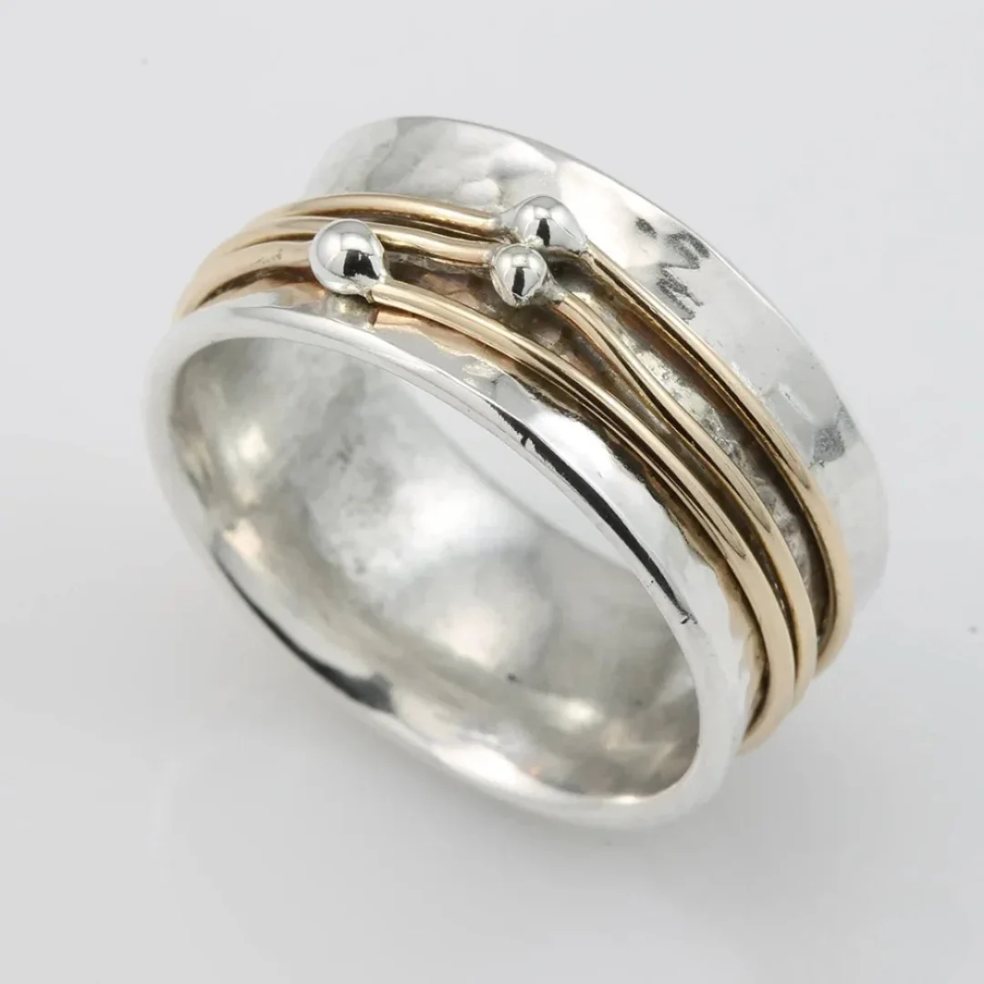 Vintage vergoldete Silbers ring