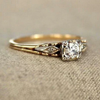 Vintage Zirkonia Feingold Ring