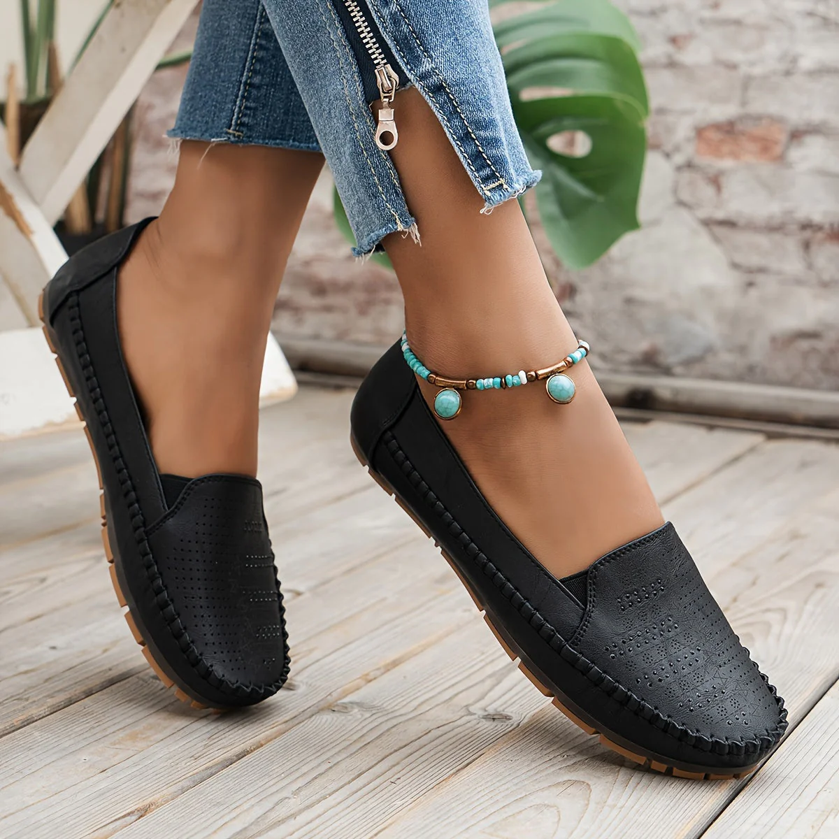 Vintellea™ – Elegante Damen Loafer mit Retro Perforation - Image 2