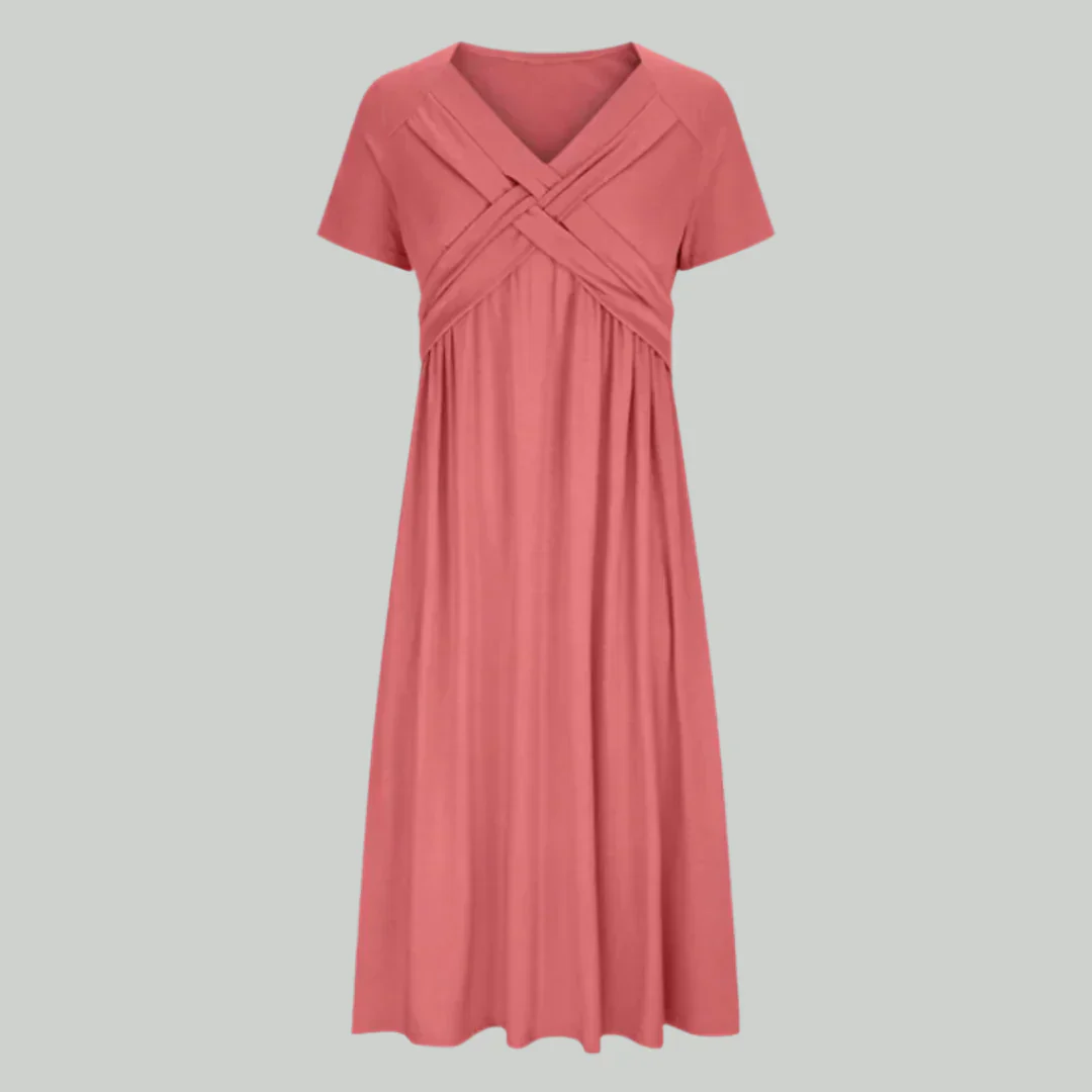 VIOLA - MIDIKLEID MIT ÜBERKREUZTEM AUSSCHNITT