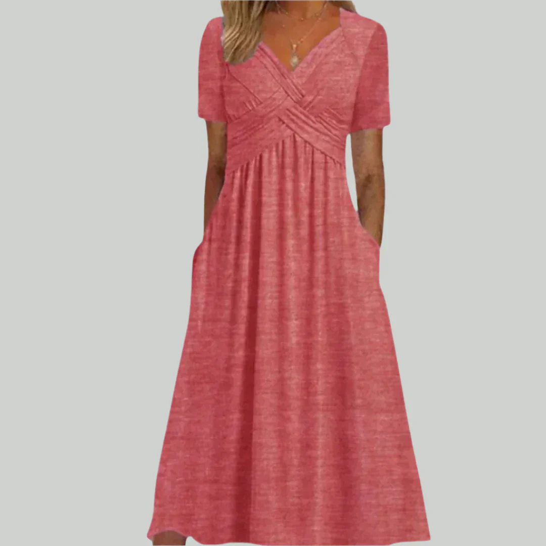 VIOLA - MIDIKLEID MIT ÜBERKREUZTEM AUSSCHNITT - Image 3