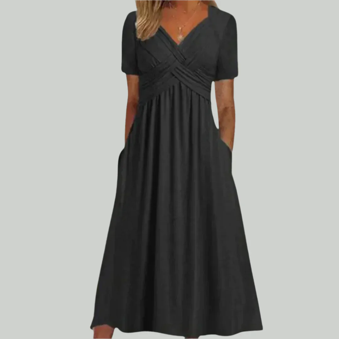 VIOLA - MIDIKLEID MIT ÜBERKREUZTEM AUSSCHNITT - Image 4