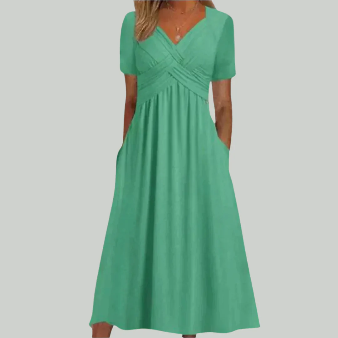 VIOLA - MIDIKLEID MIT ÜBERKREUZTEM AUSSCHNITT - Image 5