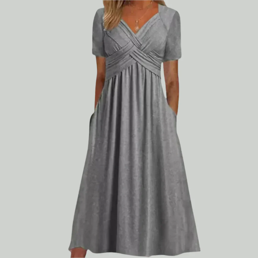 VIOLA - MIDIKLEID MIT ÜBERKREUZTEM AUSSCHNITT - Image 6