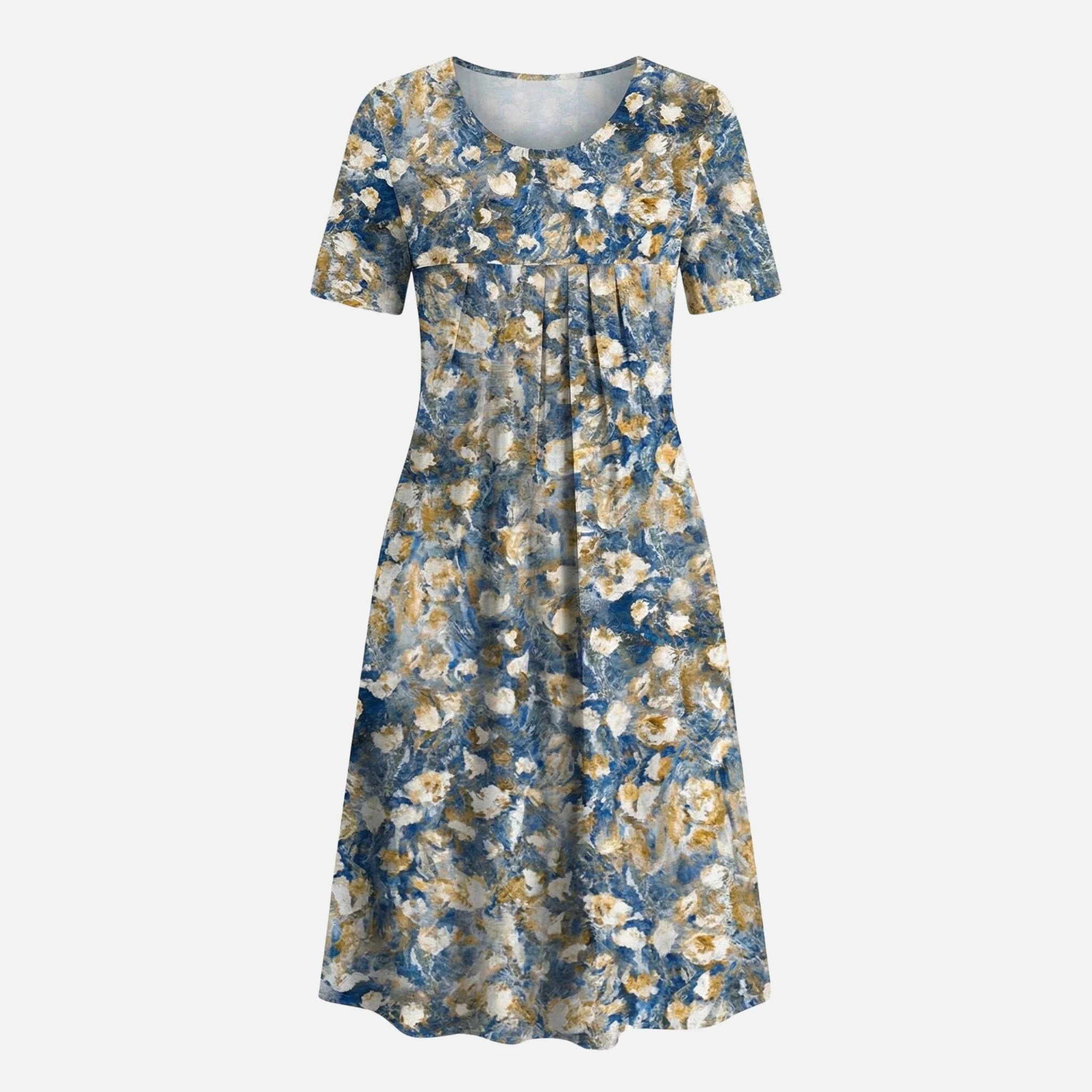 Käthe | Damen Viskose Midikleid Bindegürtel – Viskose Midi Tailliert Gürtel - Image 6