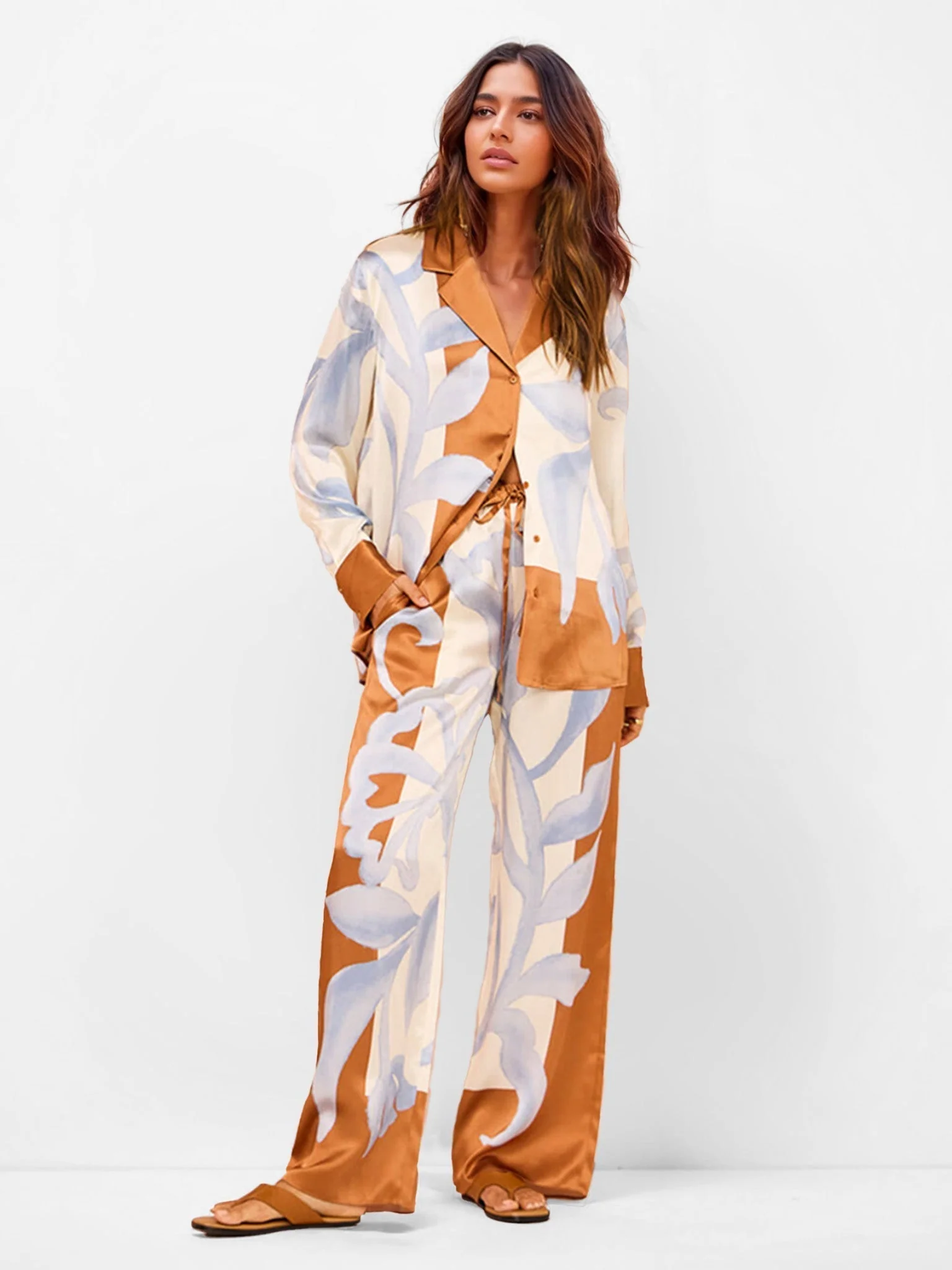 Vollständiges Golden Leaf – Oversized-Hemd und passende Hose - Image 4