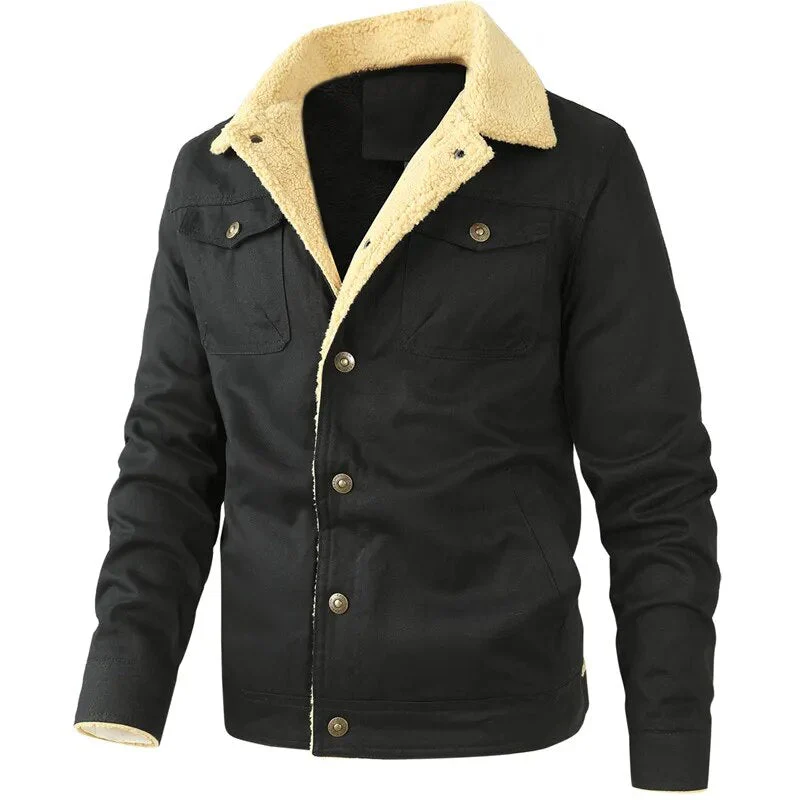 Warme Fleece-Cargo-Jacke für Männer