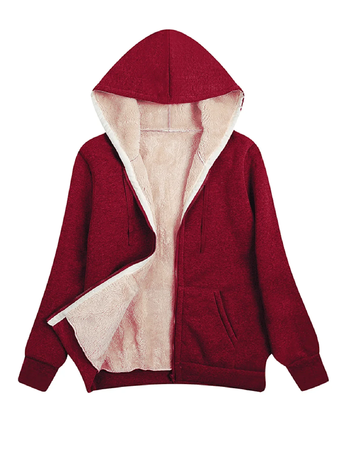 Warme Fleece Jacke mit Kapuze für Damen | Langarm - Image 2