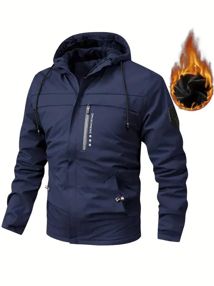 Warme winterjacke mit fell innenfutter und taschen für herren | ideal für winter - Image 2