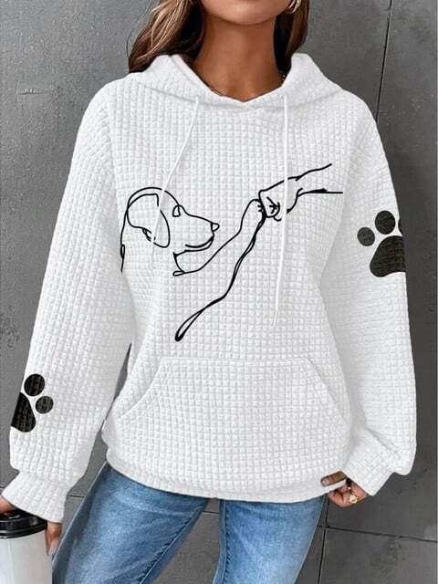 Warmer Damen-Kapunzenpulli | Mit Hunde-Drucken - Image 5