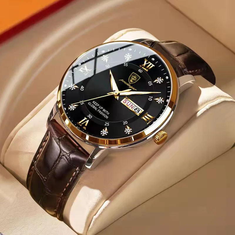 Wasserdichte Herrenarmbanduhr mit Leuchteffekt
