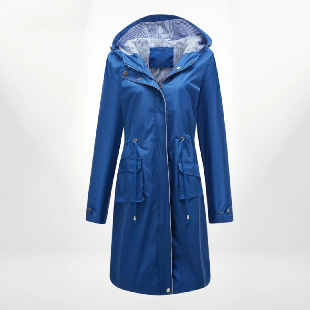 Wasserdichter Trenchcoat Damen Mit Kapuze | Lang Leicht - Image 3