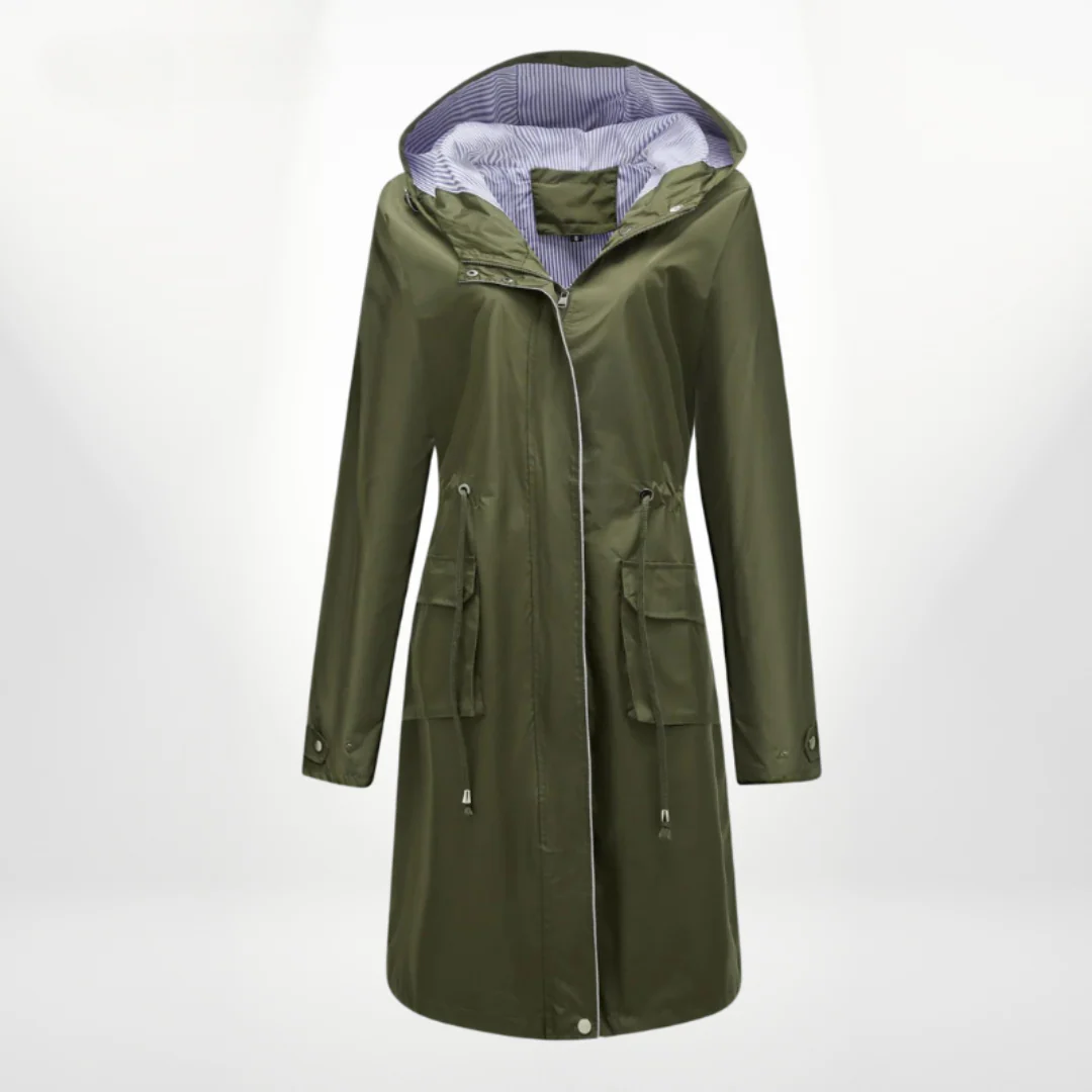 Wasserdichter Trenchcoat Damen Mit Kapuze | Lang Leicht - Image 5