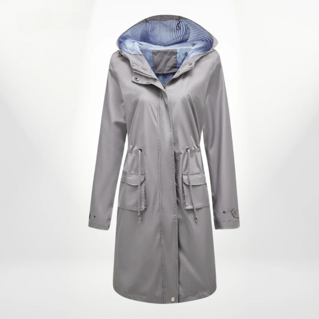 Wasserdichter Trenchcoat Damen Mit Kapuze | Lang Leicht - Image 7