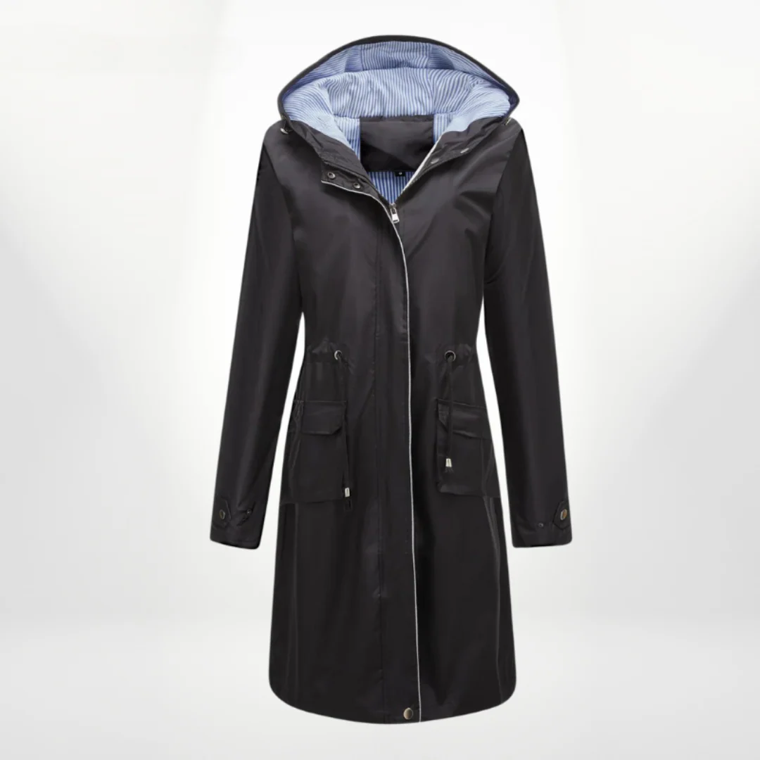 Wasserdichter Trenchcoat Damen Mit Kapuze | Lang Leicht - Image 8