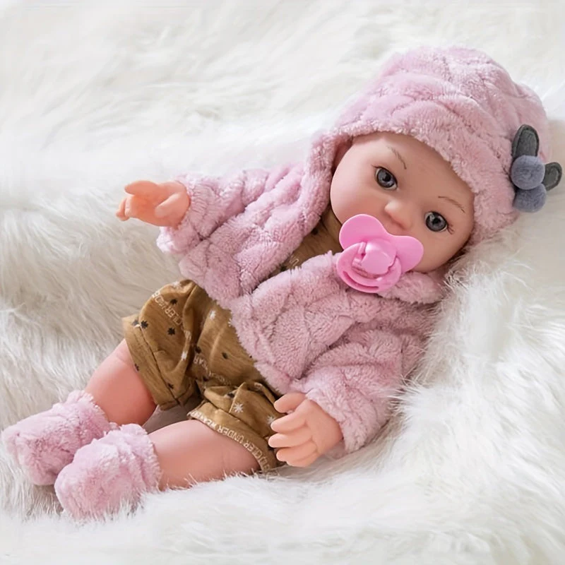 Weiche Silikon-Babypuppe – Realistische Neugeborenenpuppe zum Spielen für Kleinkinder und Kinder
