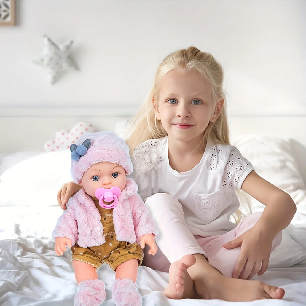 Weiche Silikon-Babypuppe – Realistische Neugeborenenpuppe zum Spielen für Kleinkinder und Kinder - Image 3