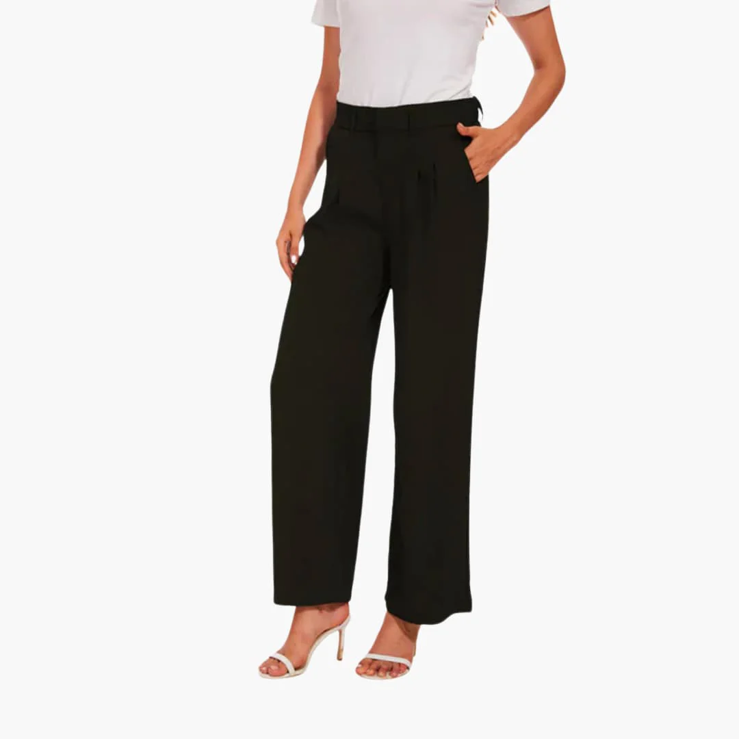 Weite Hosen mit hohem Bund für Damen - Casual Trousers - Image 2