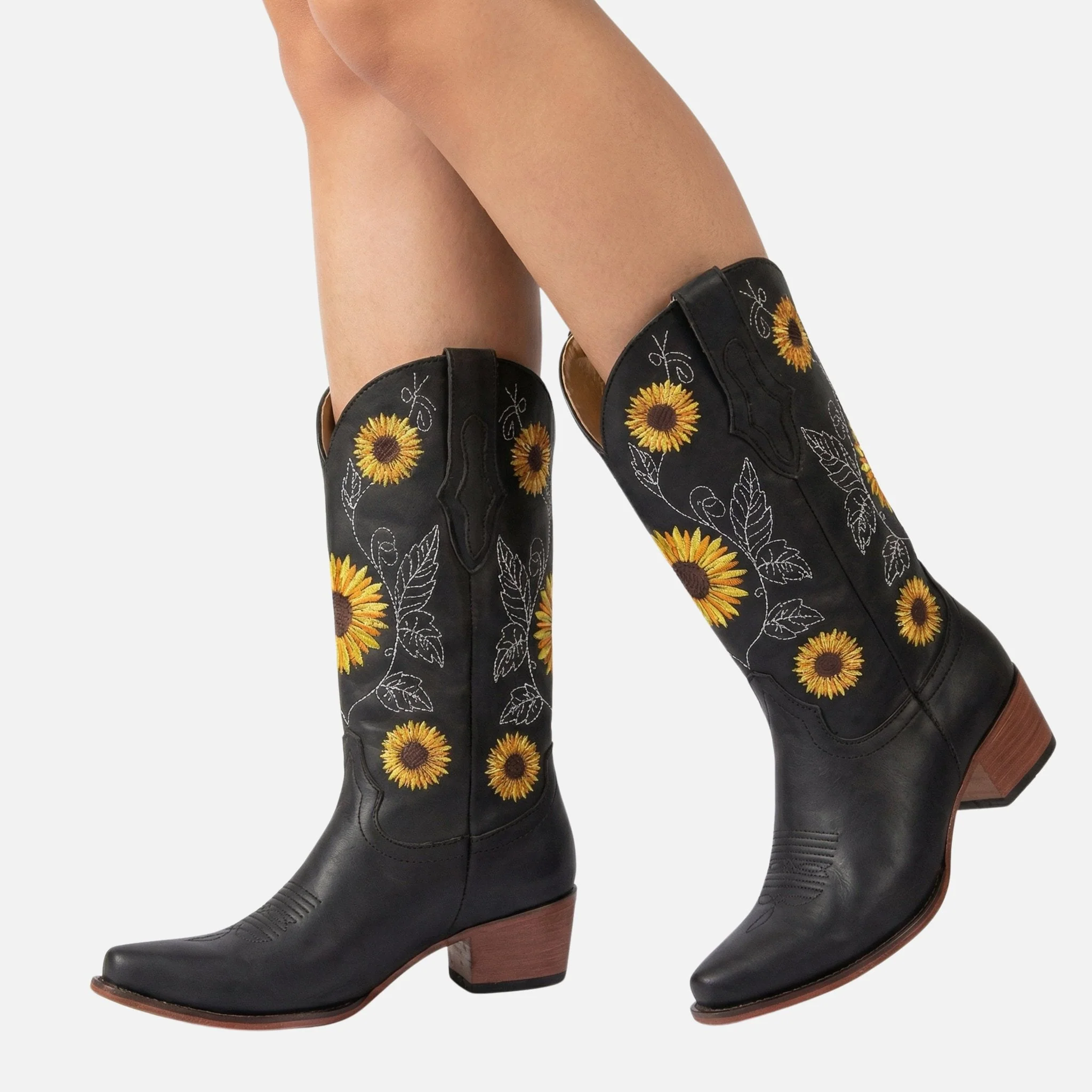 Franziska | Damen Western Wildlederstiefel Blumenstickerei – Bestickte Western Stiefel - Image 3