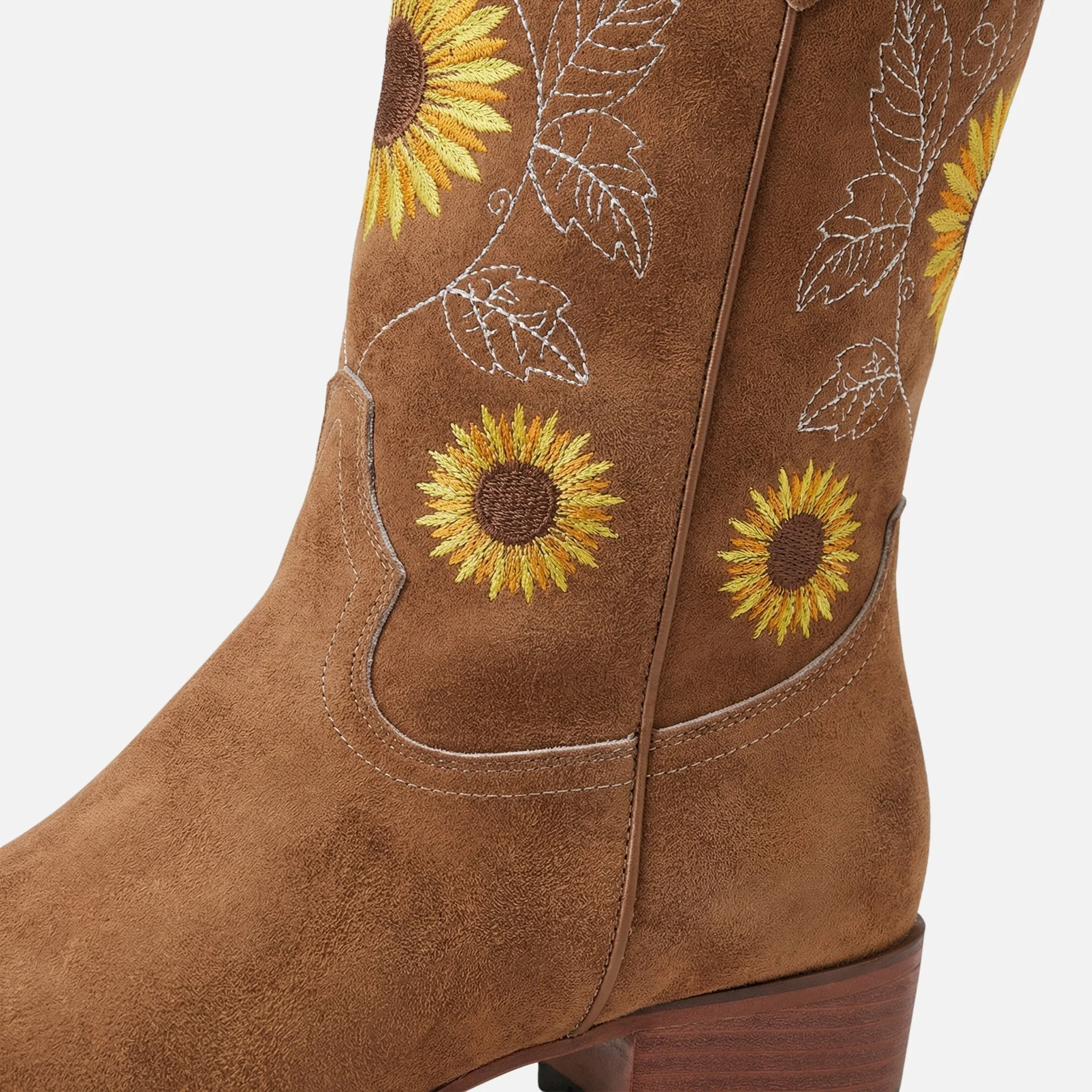 Franziska | Damen Western Wildlederstiefel Blumenstickerei – Bestickte Western Stiefel - Image 5