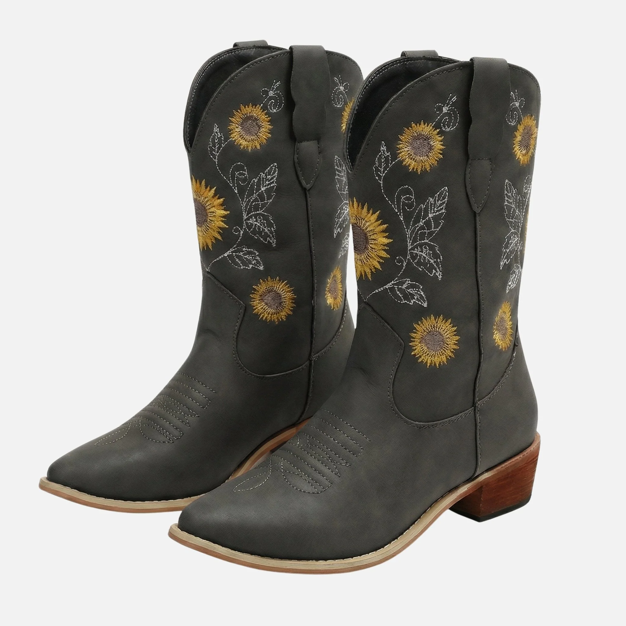 Franziska | Damen Western Wildlederstiefel Blumenstickerei – Bestickte Western Stiefel - Image 8