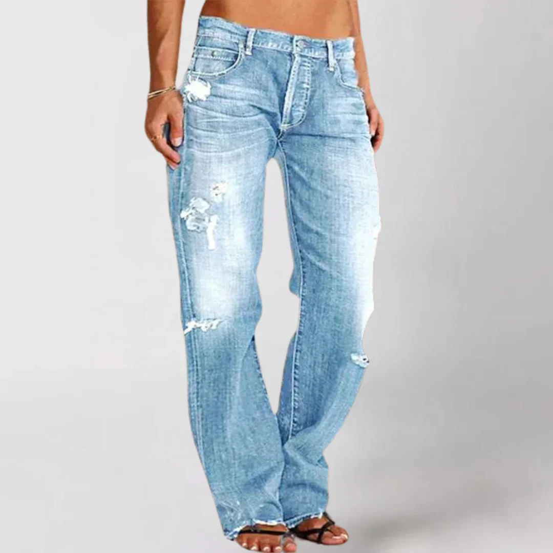 WIBKE - WEITE JEANS MIT USED-EFFEKT - Image 5