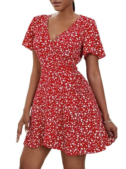 Wickelkleid mit Blumendruck und Rüschensaum - Image 7
