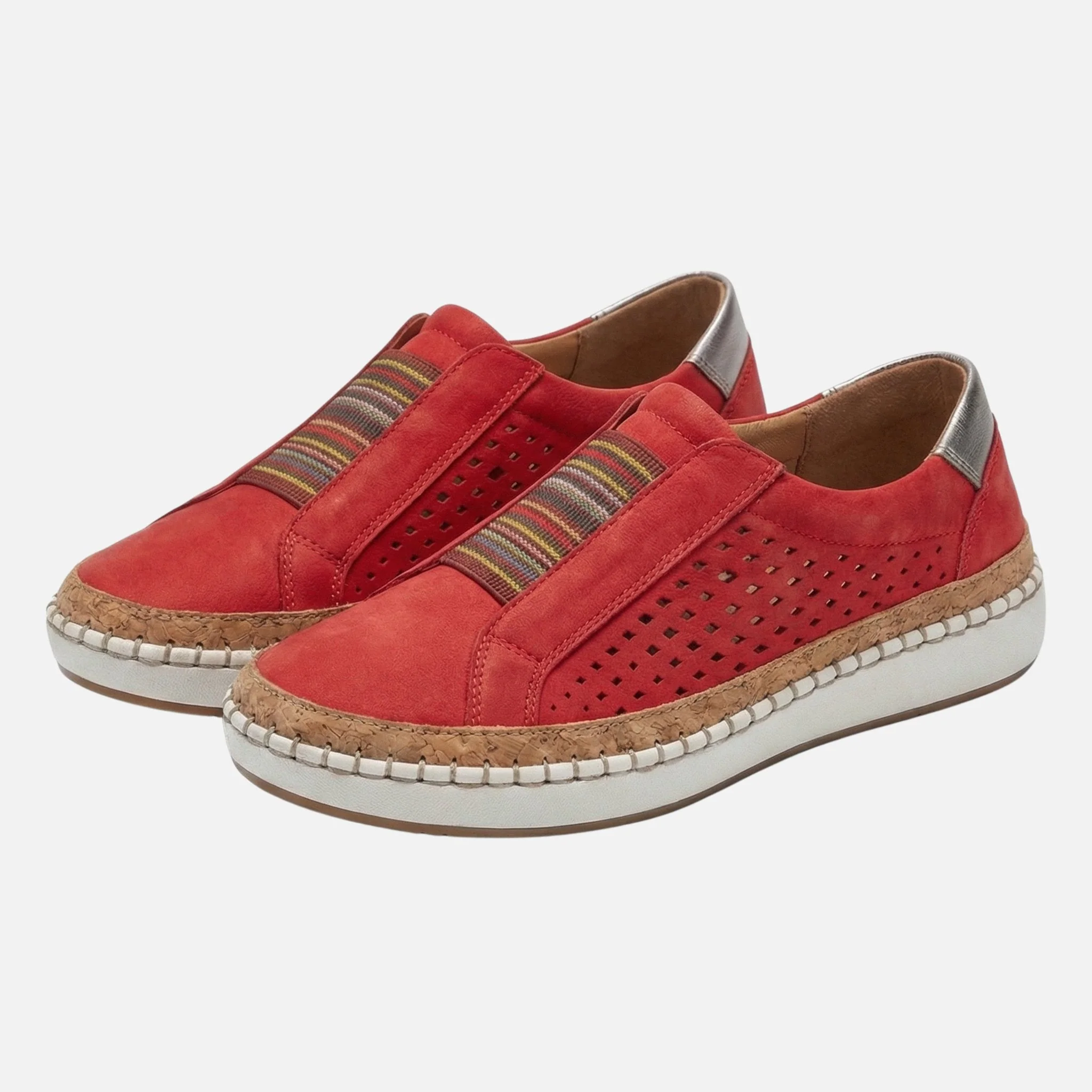 Hanna | Damen Wildleder Slip-On Plateau Sneaker Perforation – Plateau Slip-On - Image 7