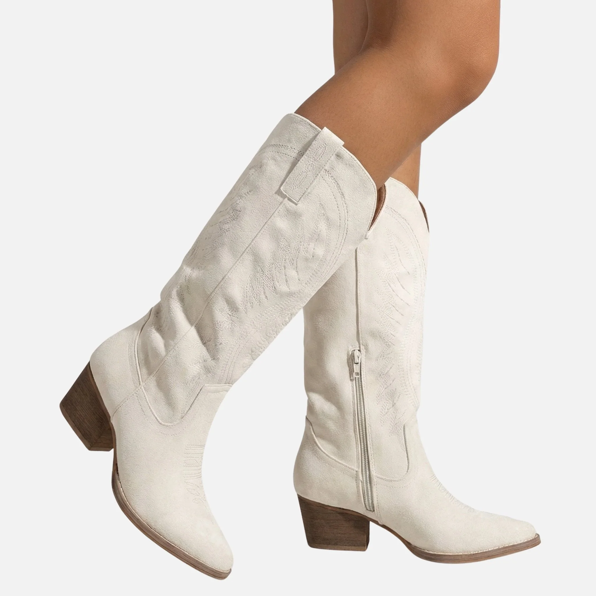 Kathrin | Damen Wildleder Westernstiefel Hoher Schaft – Hohe Western Stiefel Damen - Image 3