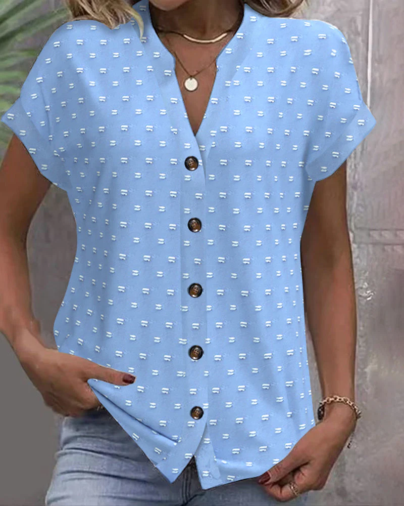 WILHELMINE - BLUSE MIT V-AUSSCHNITT UND KNÖPFEN - Image 4