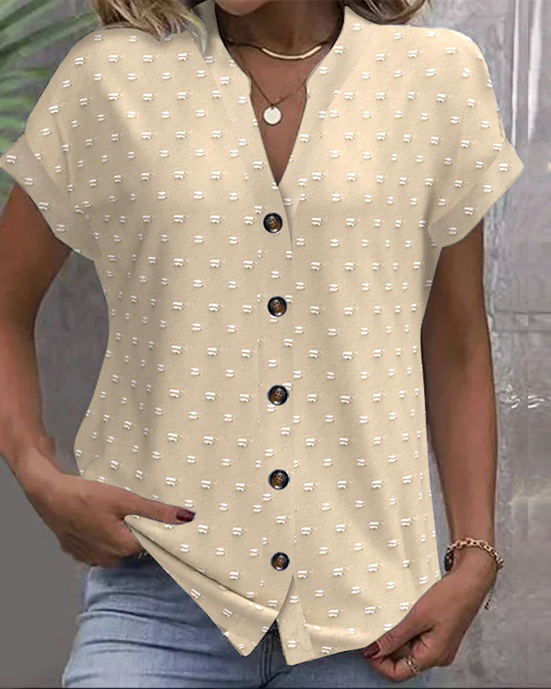 WILHELMINE - BLUSE MIT V-AUSSCHNITT UND KNÖPFEN - Image 5