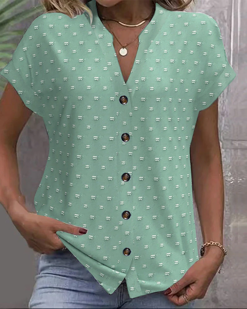 WILHELMINE - BLUSE MIT V-AUSSCHNITT UND KNÖPFEN - Image 6