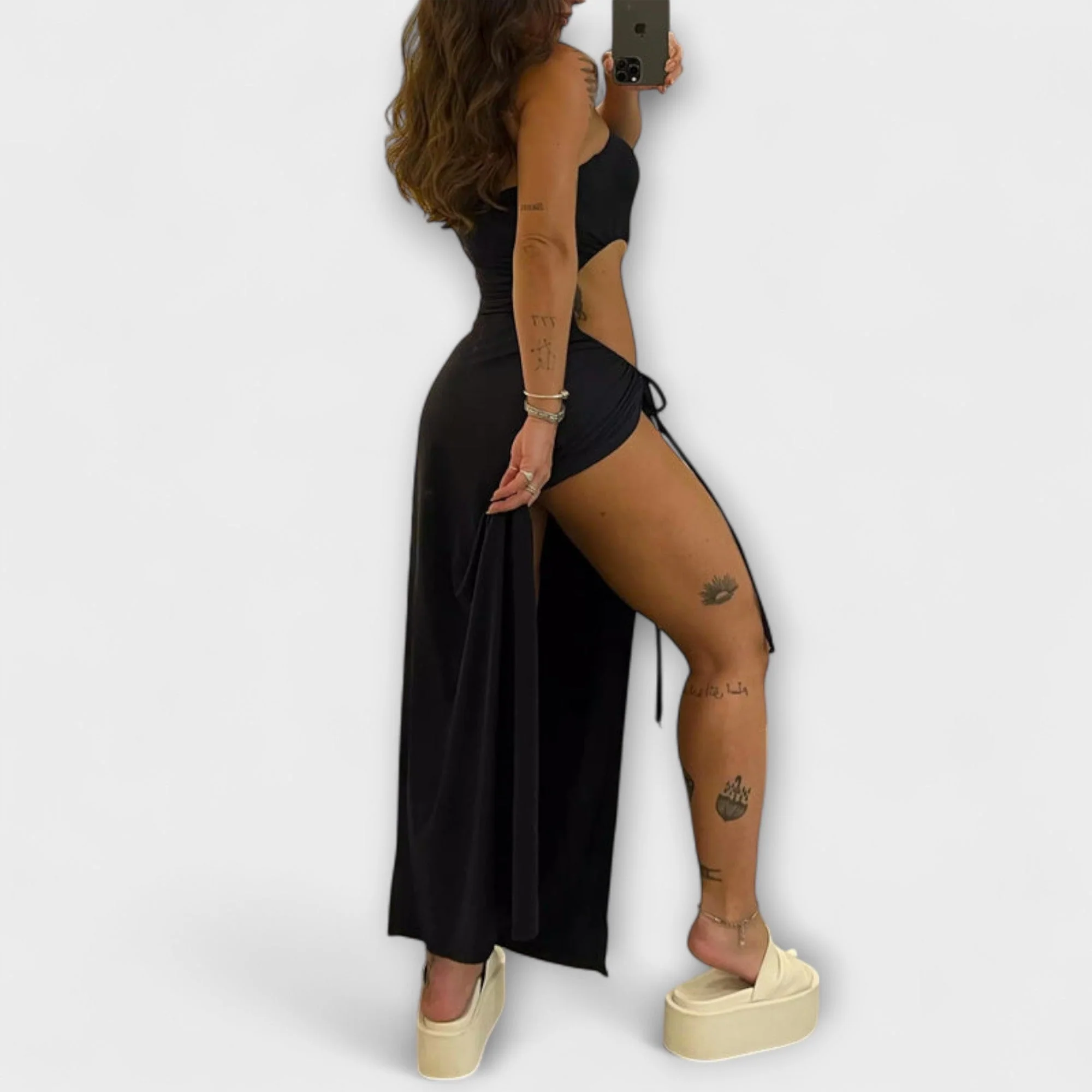 Winona - Bandeau-Tie Bodysuit-Kleid mit Seitenschlitzen - Image 3