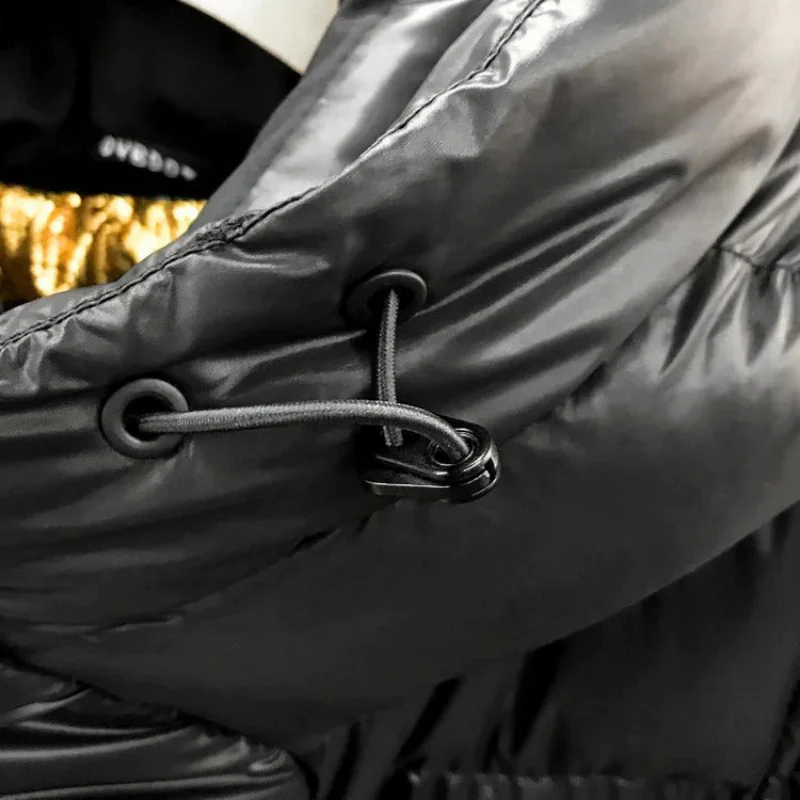 Winterjacke Damen Daunen Lang | Gefütterte Jacke Mit Kapuze und Reißverschluss - Image 4