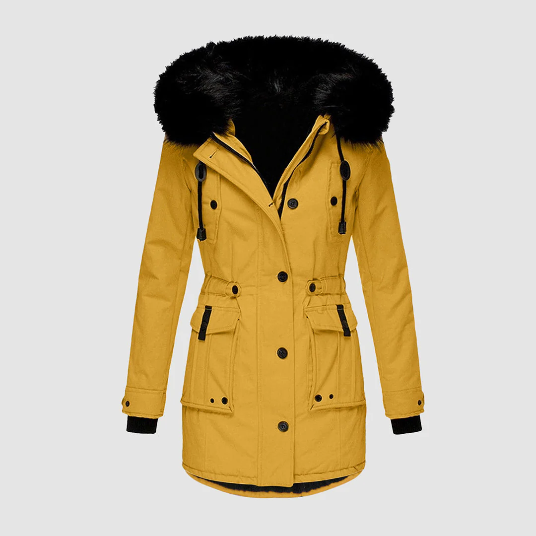 Winterjacke Damen Gefüttert Mit Kapuze | Reißverschluss Jacke Mit Taschen - Image 6
