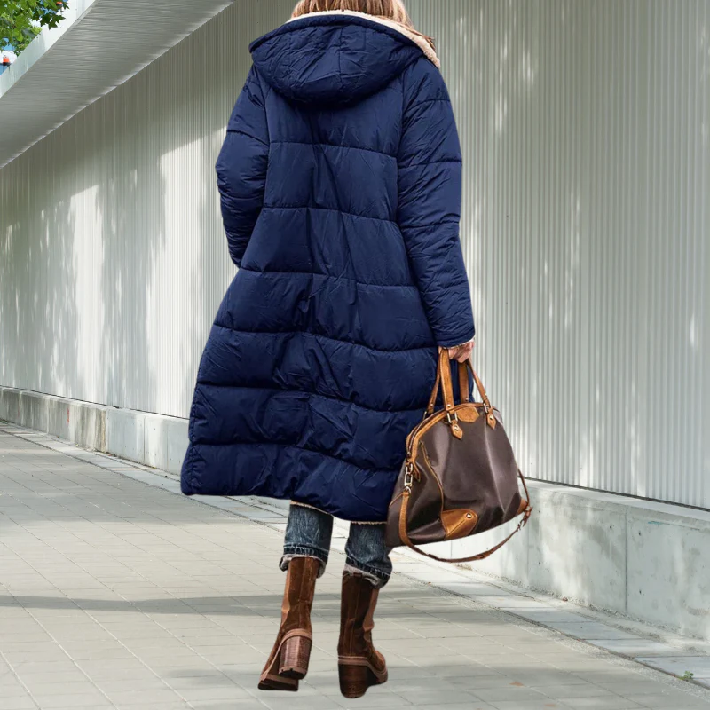 Winterjacke Damen Lang Geschnitten | Mit Kapuze und Taschen - Image 2