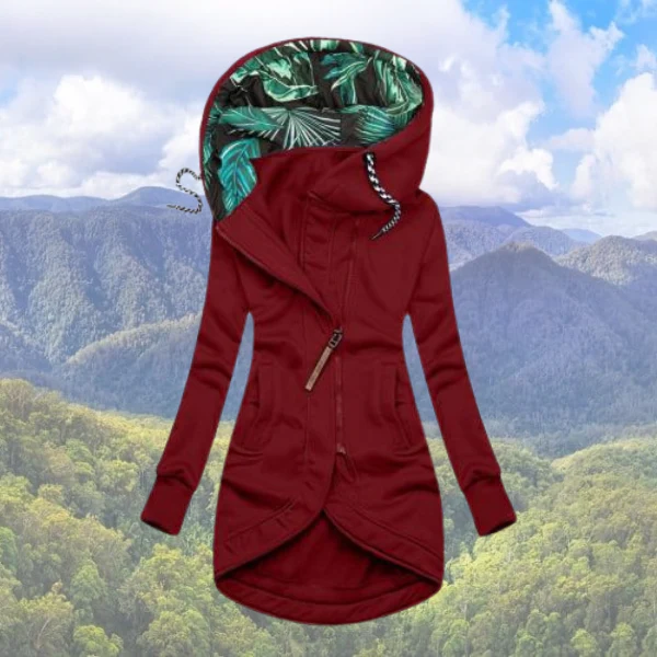 Winterjacke Damen Mit Kapuze | Asymmetrischer Reißverschluss Lang - Image 5