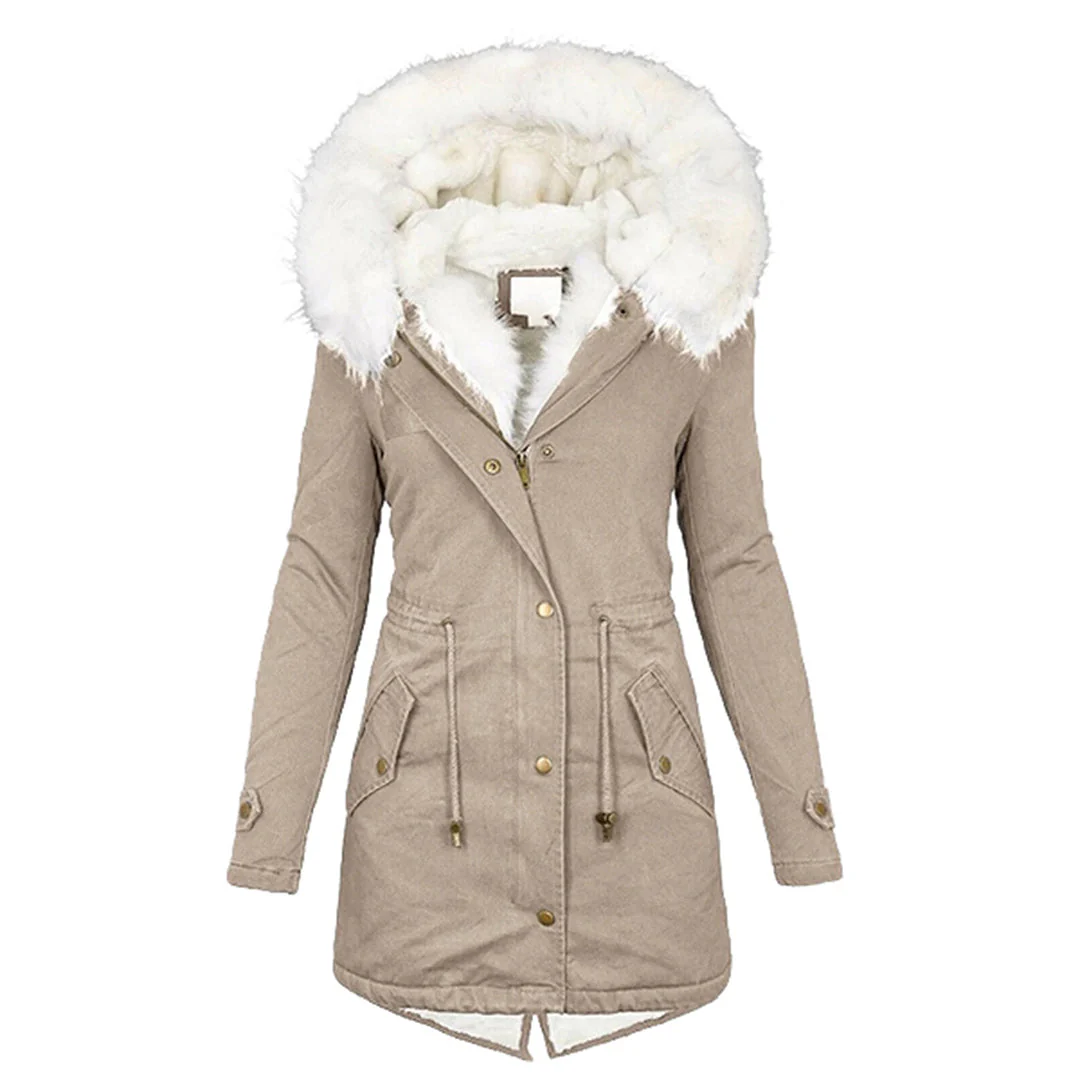 Winterjacke Damen Mit Kapuze | Lang Geschnitten Mit Taschen - Image 2