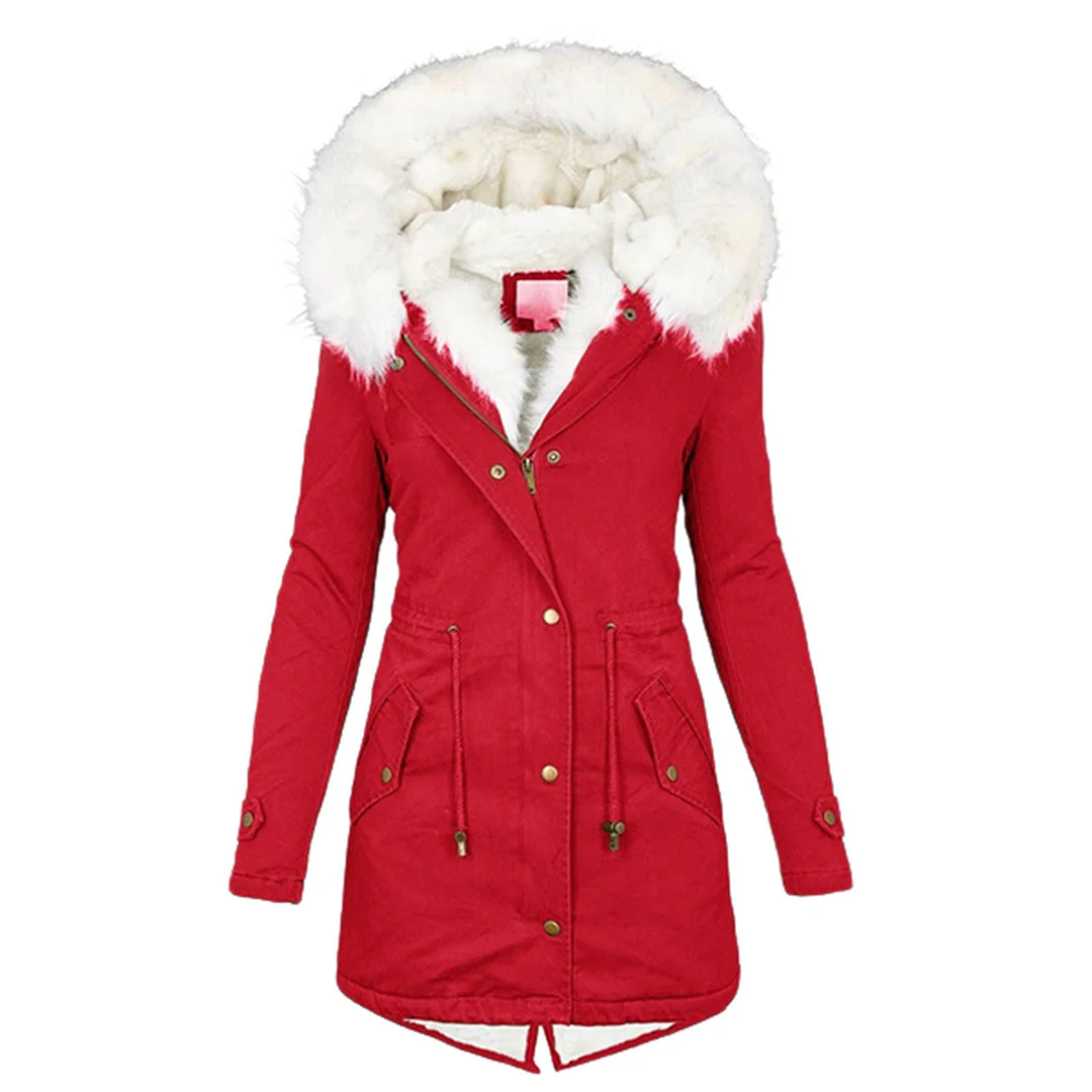 Winterjacke Damen Mit Kapuze | Lang Geschnitten Mit Taschen - Image 6