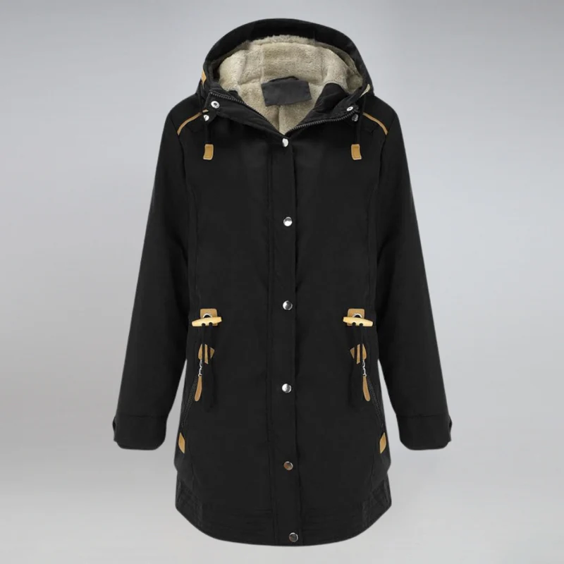 Winterjacke Damen Mit Kapuze | Parka Mit Reißverschluss und Kordelzug - Image 5