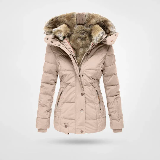 Winterjacke Damen Mit Kapuze | Wintermantel Gefüttert Mit Reißverschluss - Image 5