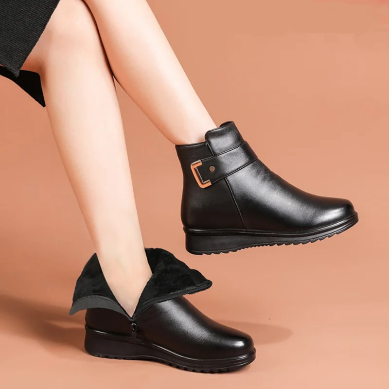 Winterschuhe Damen | Knöchelhoch Mit Metallschnalle - Image 2