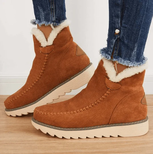 Winterschuhe Damen | Knöchelhoch mit Mittlerer Sohle und Fellbesatz - Image 4