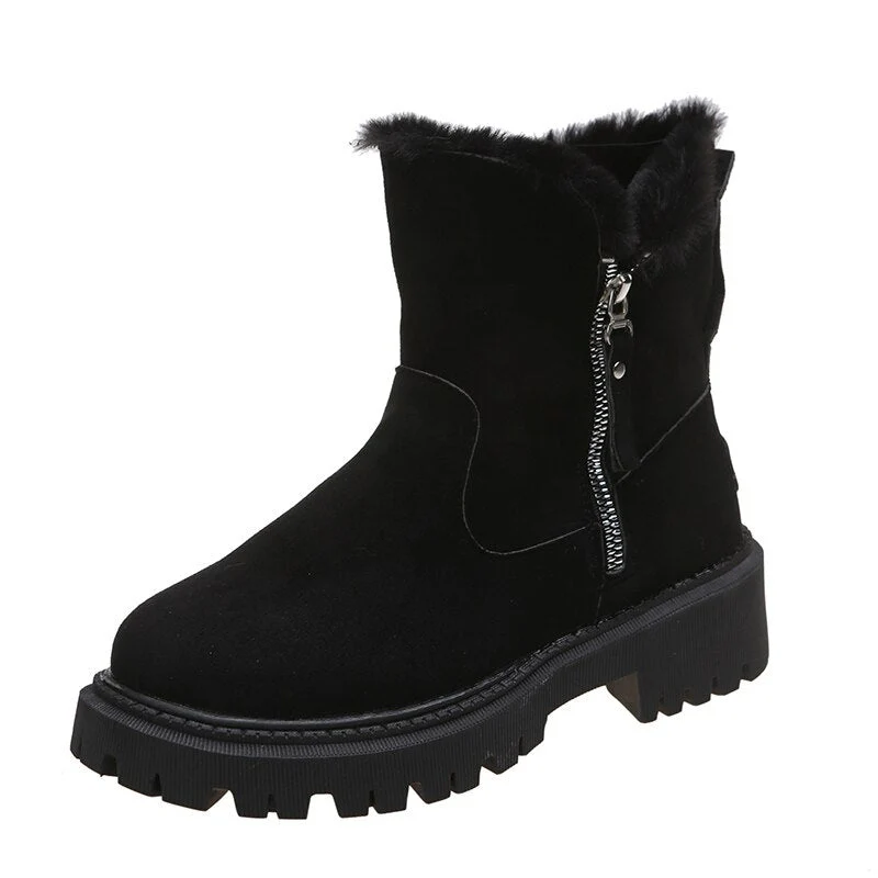 Winterschuhe Damen | Knöchelhoch mit Umgeschlagenem Fellrand - Image 2