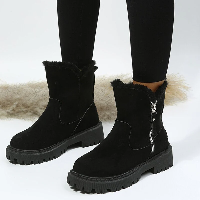 Winterschuhe Damen | Knöchelhoch mit Umgeschlagenem Fellrand - Image 6