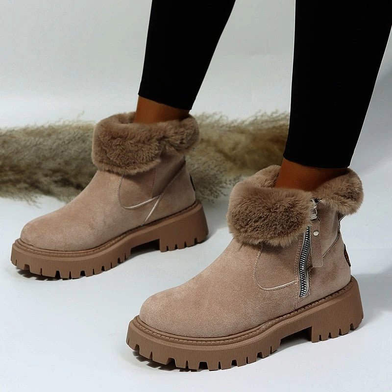 Winterschuhe Damen | Knöchelhoch mit Umgeschlagenem Fellrand - Image 7