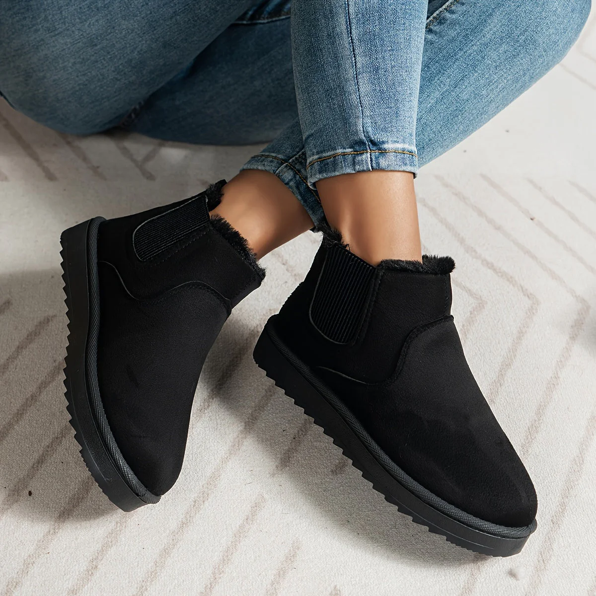 Winterschuhe Damen | Slip-On Stiefel Mit Elastischen Seitenteilen - Image 2