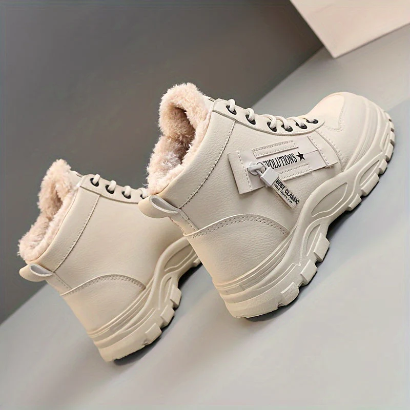 Winterschuhe Damen Stiefel | High-Top mit Lace-Up und Profilsohle - Image 2