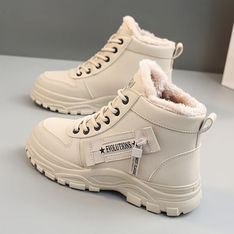Winterschuhe Damen Stiefel | High-Top mit Lace-Up und Profilsohle - Image 3
