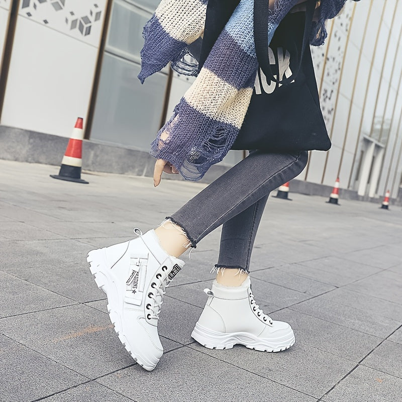 Winterschuhe Damen Stiefel | High-Top mit Lace-Up und Profilsohle - Image 4